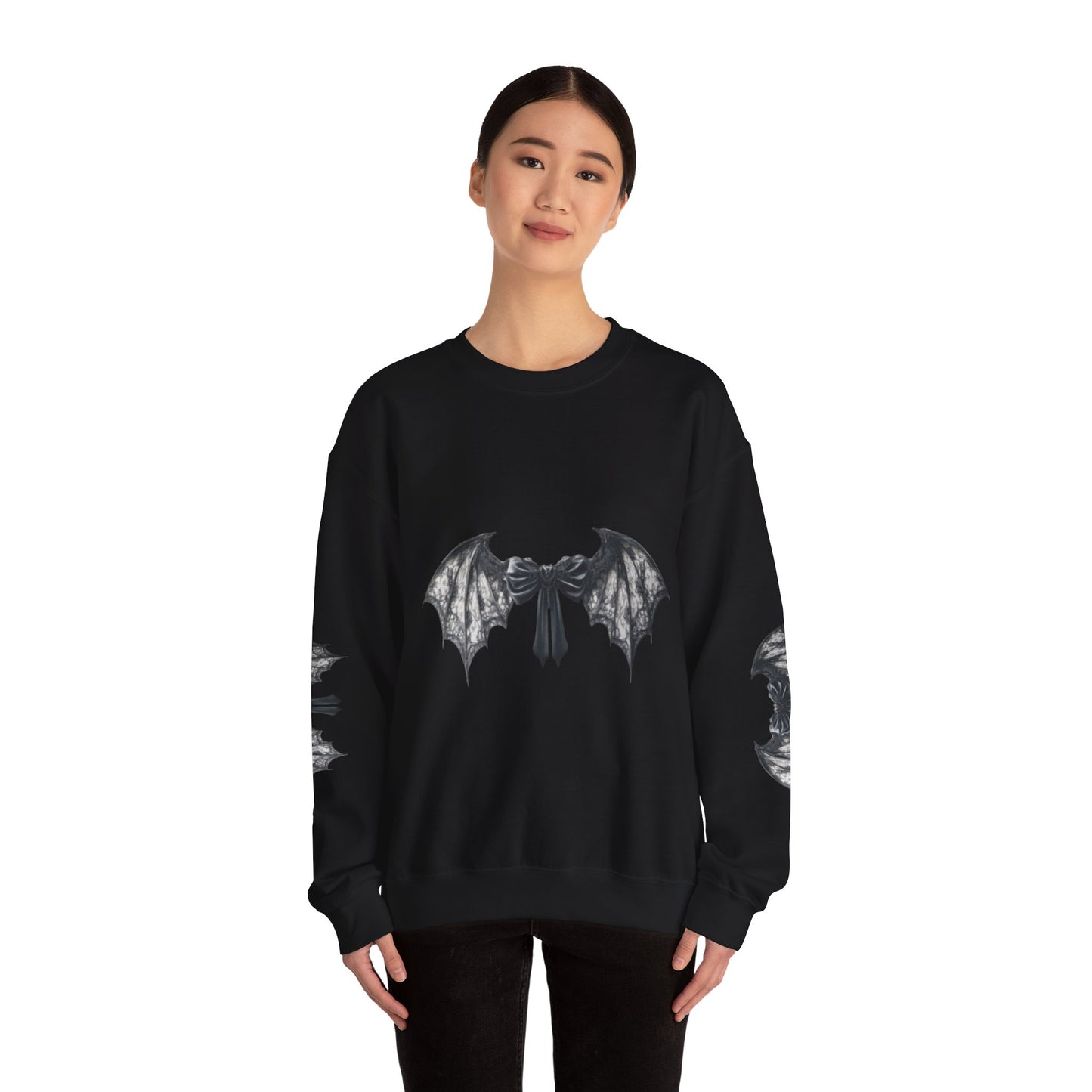 Y2K Bat Bow Coquette Crewneck Sweatshirt