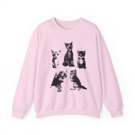 Crewneck Sweatshirt with Swagcore Cat Design