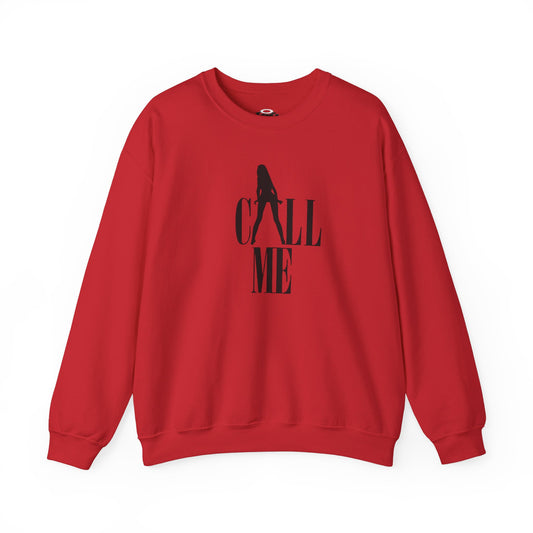 Sweatshirt with Sarcastic Quote 'Call Me' Silhouette Design