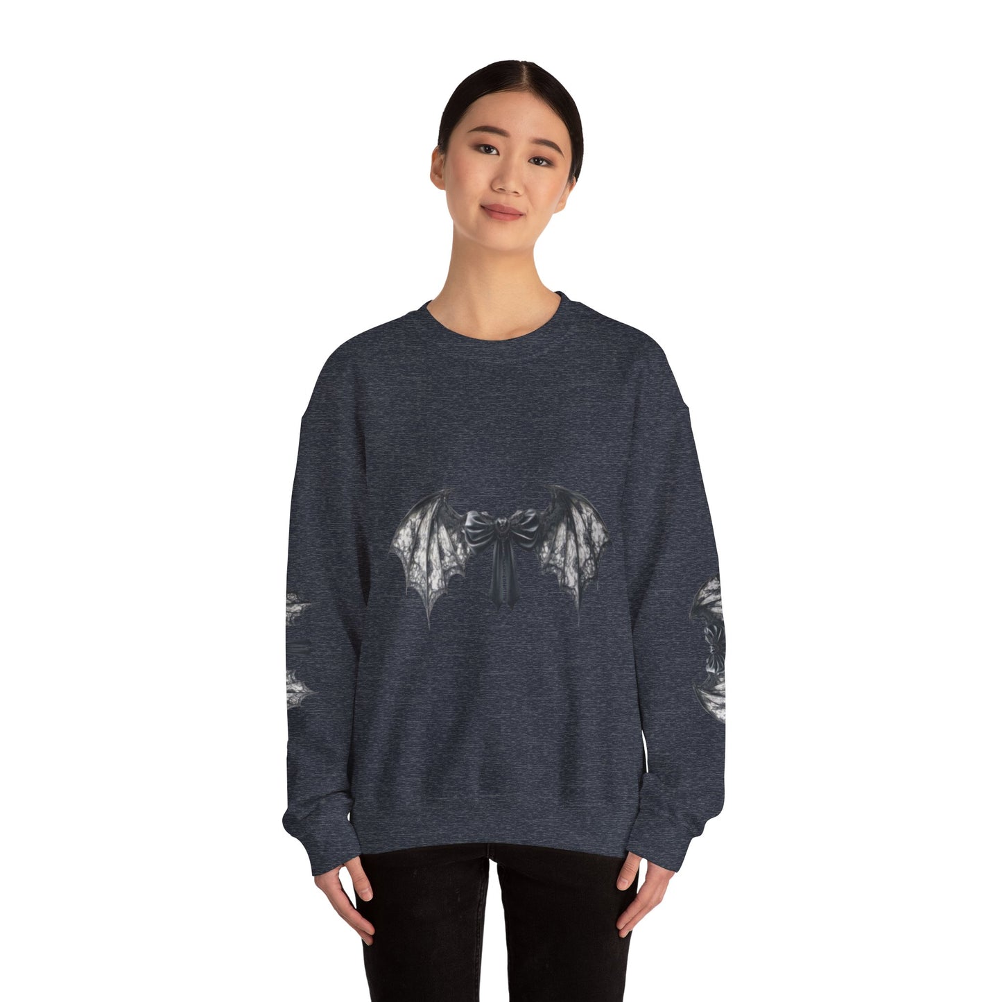 Y2K Bat Bow Coquette Crewneck Sweatshirt